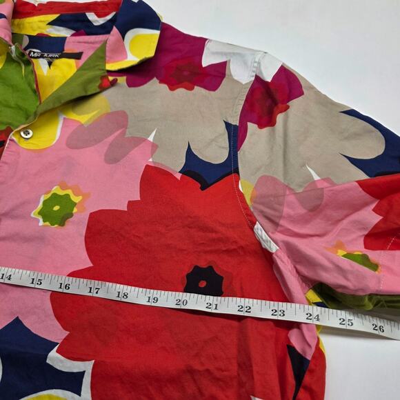 Mr Turk Floral Vibrant Short Sleeve Button Shirt Men XL READ - Picture 9 of 10